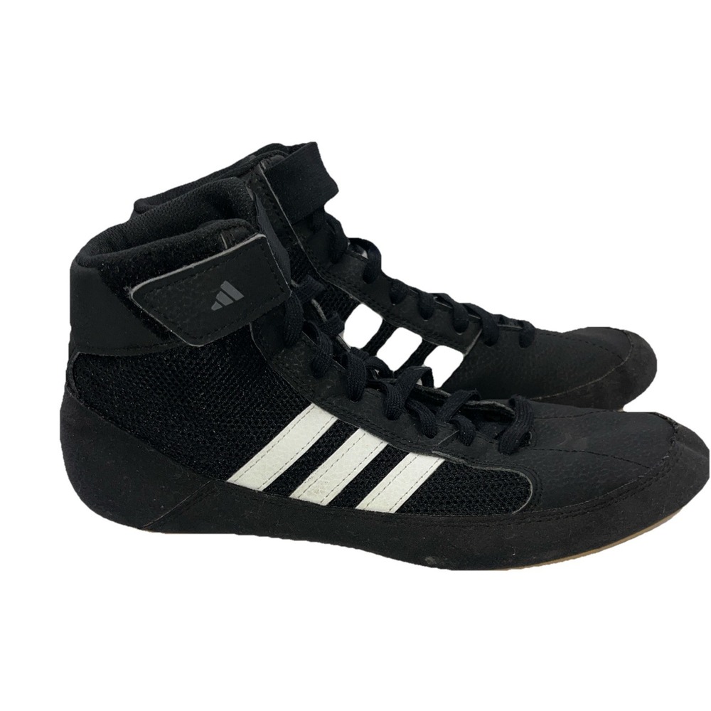 Adidas HVC 2 Black White Wrestling Combat Shoes MMA Black White Mens Size 8.5